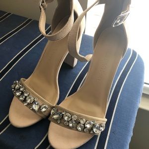 Wild Diva Jeweled Tan Heels